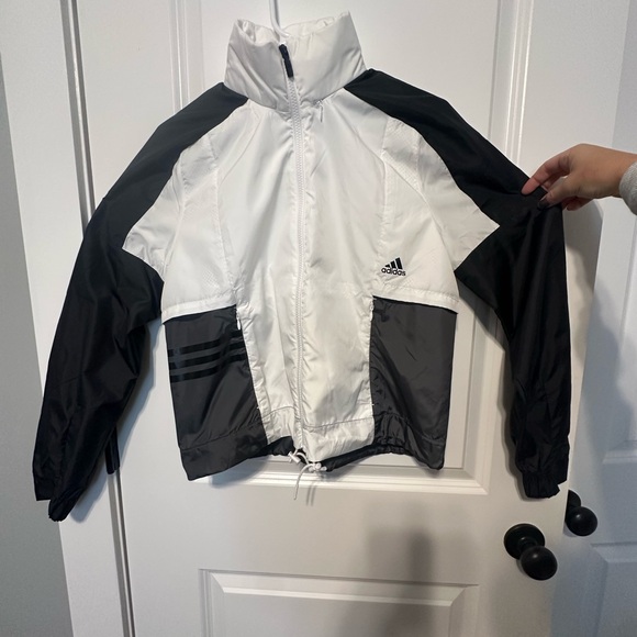 adidas Jackets & Blazers - Adidas Black White and Gray Windbreaker Jacket Women’s size Small